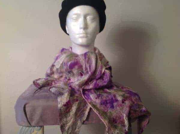 Heathery Hills; Nuno felted scarf - handmade by Driftwood Bute (view 4)