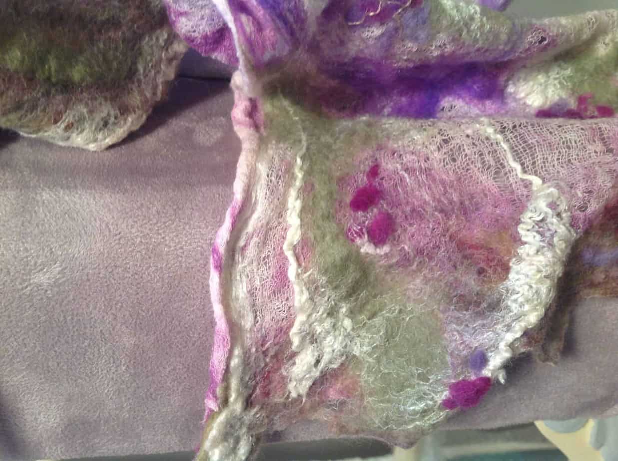 Heathery Hills; Nuno felted scarf - handmade by Driftwood Bute (view 3)