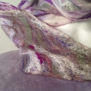 Heathery Hills; Nuno felted scarf - handmade by Driftwood Bute (view 2)