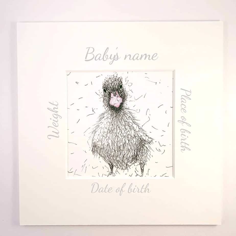 Duckling Print (Personalised) - handmade by Ruth Slater Artist