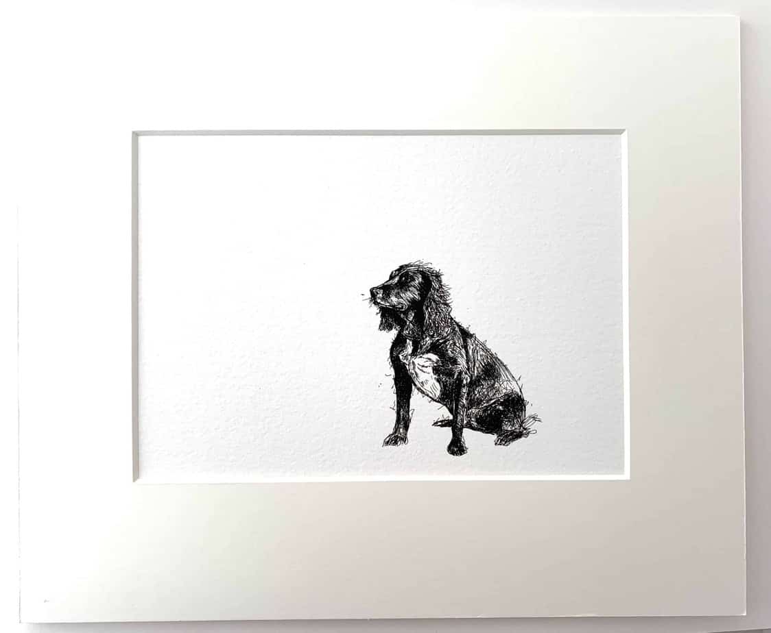 Sitting Spaniel Print - Image 1