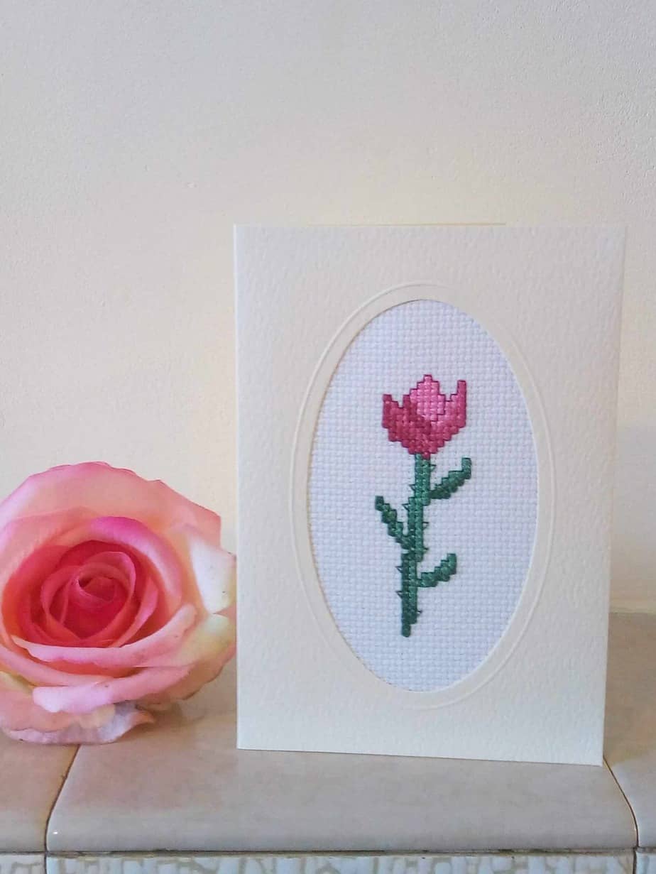 Rose Bud Greetings Card - handmade by Christie Country Crafts (view 3)