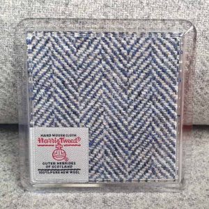 Navy/Cream Herringbone Harris Tweed Coaster - Image 2