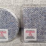 Navy/Cream Herringbone Harris Tweed Coaster