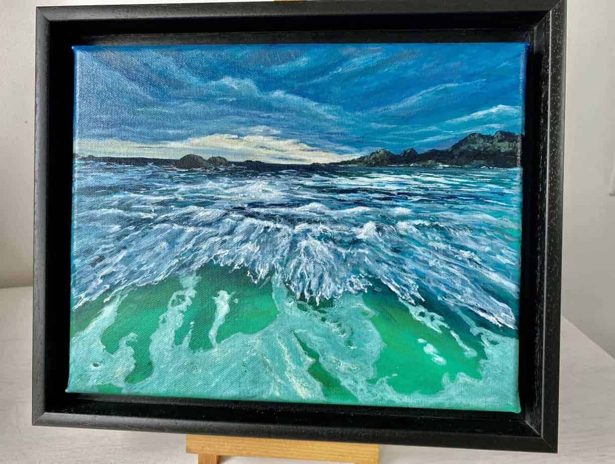 Dive into the green, Framed original painting - handmade by IonaImages (view 2)