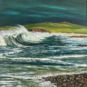 Storm surge Iona. Framed original painting