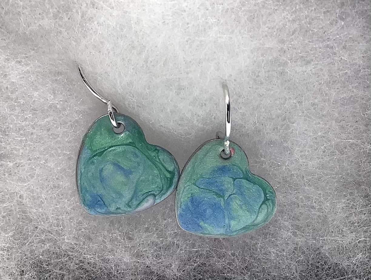 Hand Painted Earrings 6 - handmade by Camella Crafts (view 2)