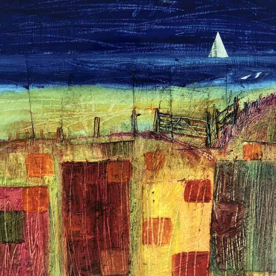 Scalpsie Beach Boat Print of original painting - handmade by Seaholly Studio (view 3)