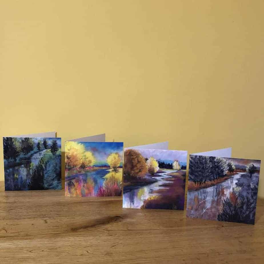 Four Seasons Blank Greetings Cards - handmade by Seaholly Studio