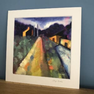 Path to the woods. Mounted print of original oil painting of Kilchattan Bay on Isle of Bute - handmade by Seaholly Studio (view 2)
