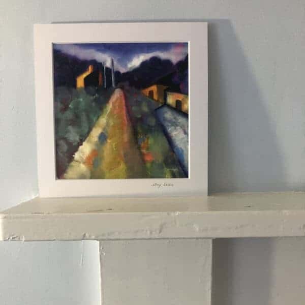 Path to the woods. Mounted print of original oil painting of Kilchattan Bay on Isle of Bute - handmade by Seaholly Studio (view 3)