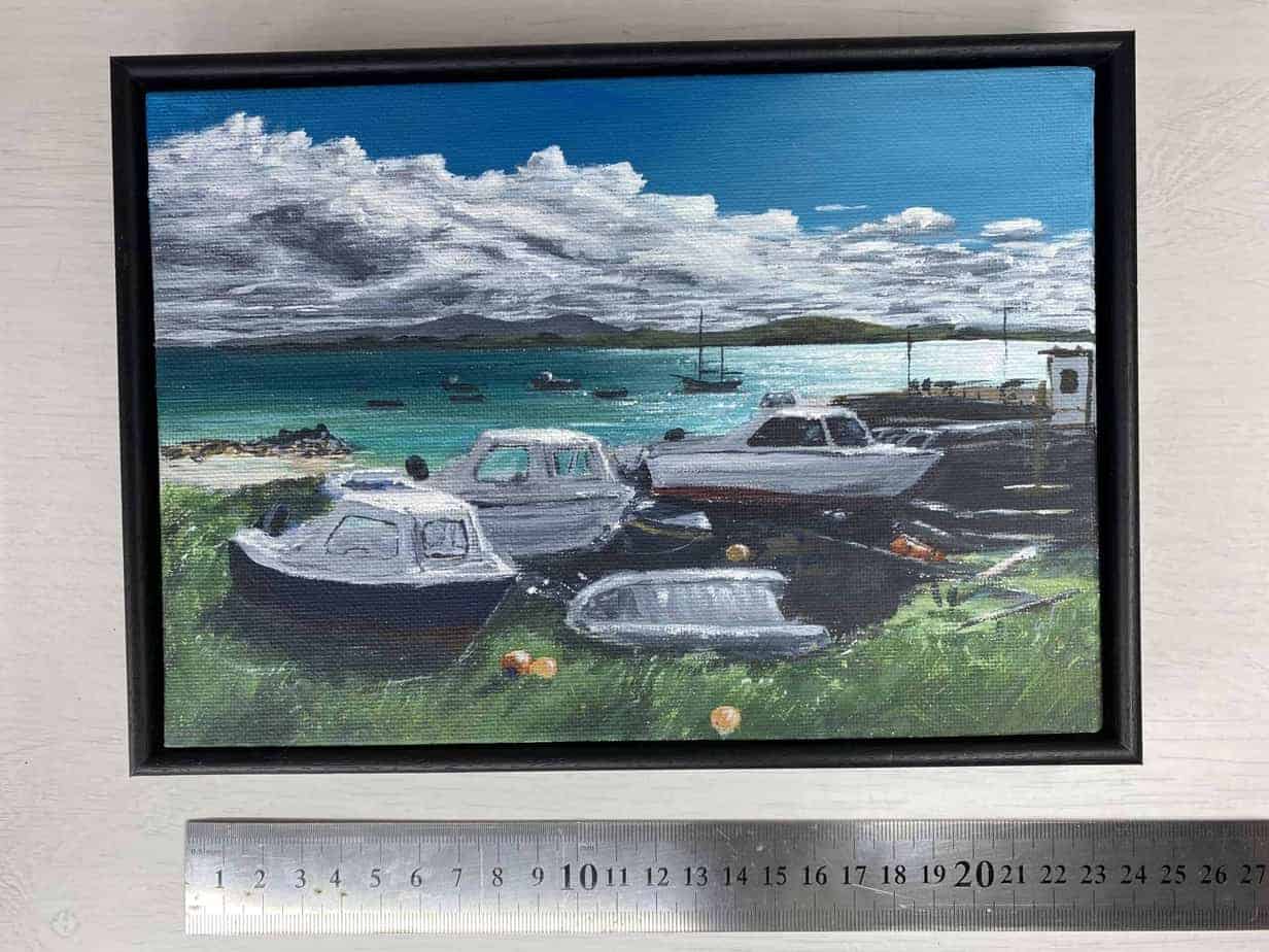 The boat park, Iona Original framed painting - handmade by IonaImages (view 3)