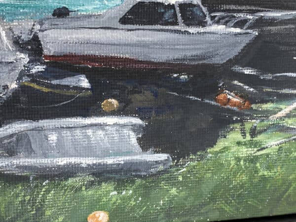 The boat park, Iona Original framed painting - handmade by IonaImages (view 5)