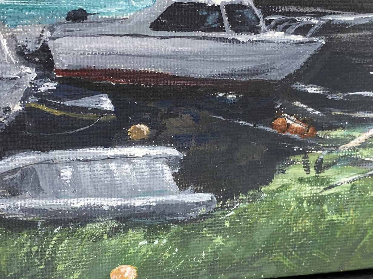 The boat park, Iona Original framed painting - handmade by IonaImages (view 5)