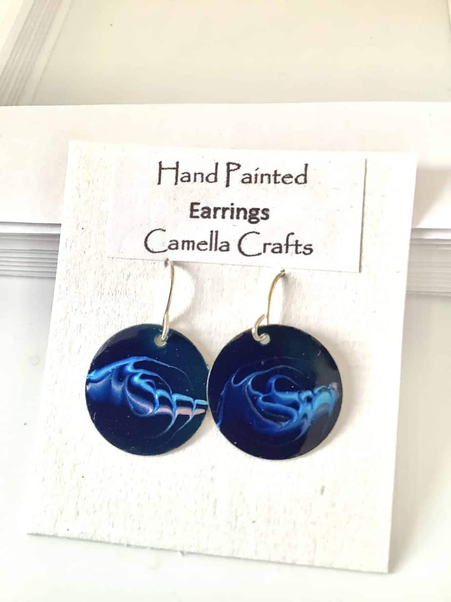 Hand Painted Earrings 7 - handmade by Camella Crafts