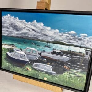 The boat park, Iona Original framed painting - handmade by IonaImages