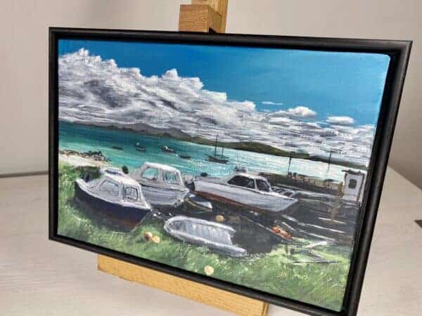 The boat park, Iona Original framed painting - handmade by IonaImages