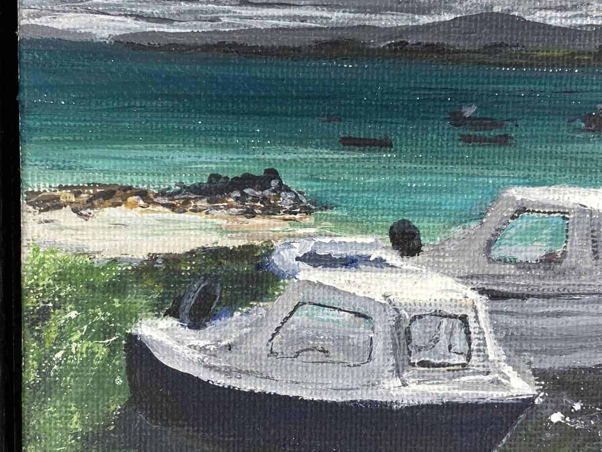 The boat park, Iona Original framed painting - handmade by IonaImages (view 4)