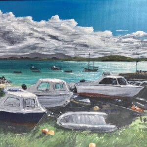 The boat park, Iona Original framed painting - handmade by IonaImages (view 2)