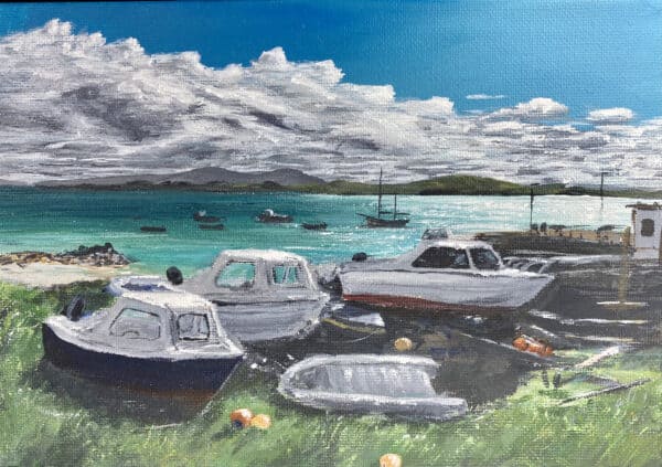 The boat park, Iona Original framed painting - handmade by IonaImages (view 2)