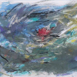 Red Boat in a Storm - Original Painting