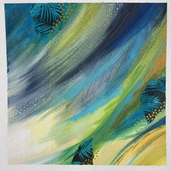 The crest of a wave. Abstract painting inspired by Luskentyre beach in Harris - handmade by Seaholly Studio