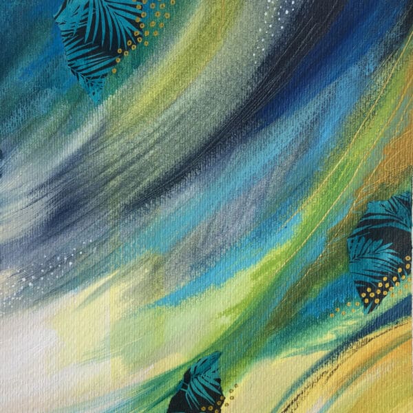 The crest of a wave. Abstract painting inspired by Luskentyre beach in Harris - handmade by Seaholly Studio (view 2)