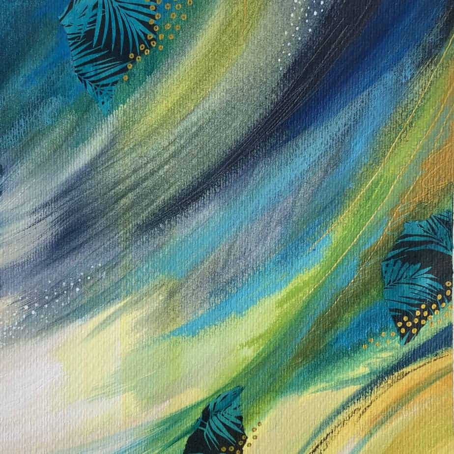 The crest of a wave. Abstract painting inspired by Luskentyre beach in Harris - handmade by Seaholly Studio (view 2)