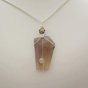 Grey Agate Statement Pendant - handmade by Indigo Berry (view 2)