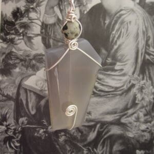Grey Agate Statement Pendant - handmade by Indigo Berry (view 4)