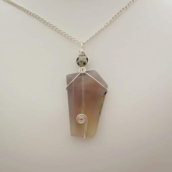 Grey Agate Statement Pendant - handmade by Indigo Berry (view 2)