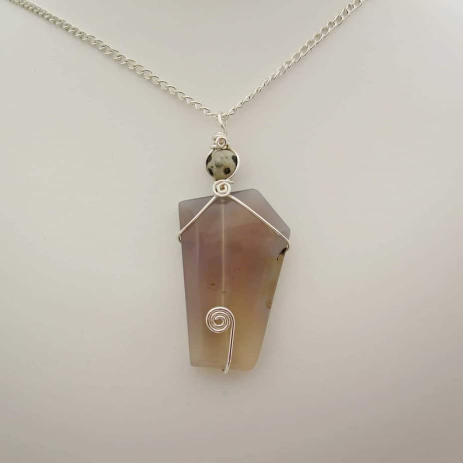 Grey Agate Statement Pendant - handmade by Indigo Berry (view 2)