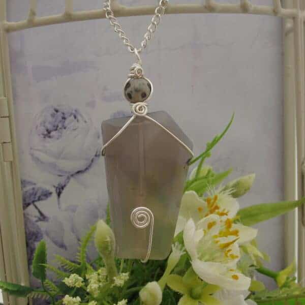 Grey Agate Statement Pendant - handmade by Indigo Berry