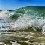 Iona square photo tile. Curling wave ,Iona