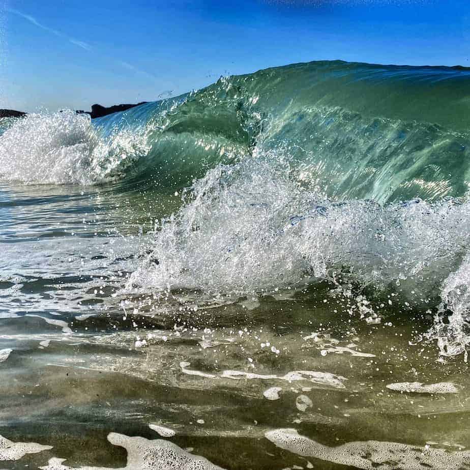 Iona square photo tile. Curling wave ,Iona - handmade by IonaImages