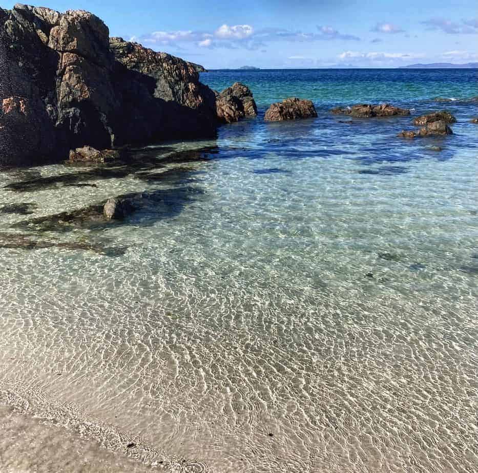 Iona square photo tile. Sand sea and rock, Iona - handmade by IonaImages
