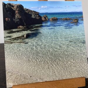 Iona square photo tile. Sand sea and rock, Iona - handmade by IonaImages (view 2)