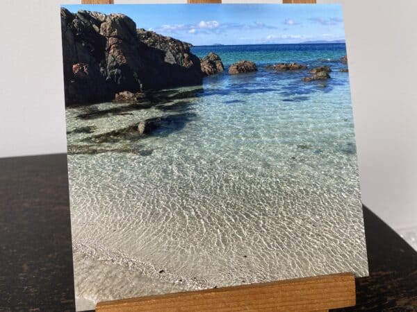 Iona square photo tile. Sand sea and rock, Iona - handmade by IonaImages (view 2)
