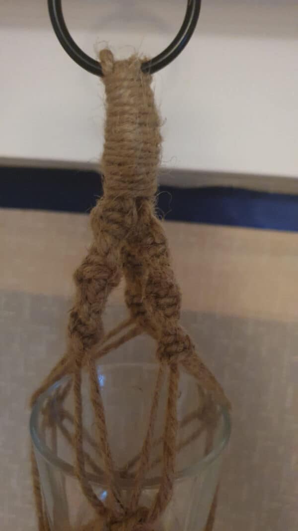 Macrame tealight holder - handmade by mac-RUM-e (view 2)