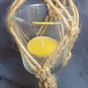 Macrame tealight holder - handmade by mac-RUM-e (view 4)