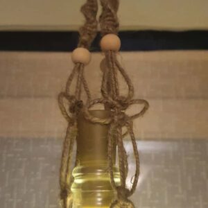 Macrame Bottle Lights with beaded detailing - handmade by mac-RUM-e (view 4)