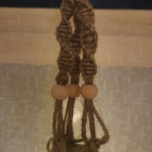 Macrame Bottle Lights with beaded detailing - handmade by mac-RUM-e (view 5)