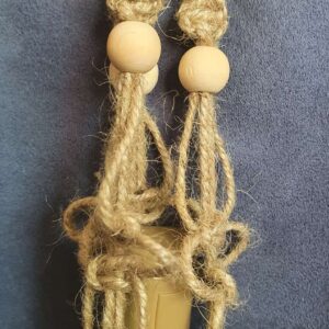 Macrame Bottle Lights with beaded detailing - handmade by mac-RUM-e (view 6)