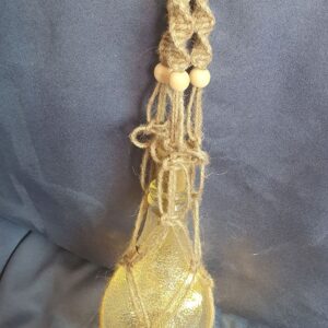 Macrame Bottle Lights with beaded detailing - handmade by mac-RUM-e (view 2)