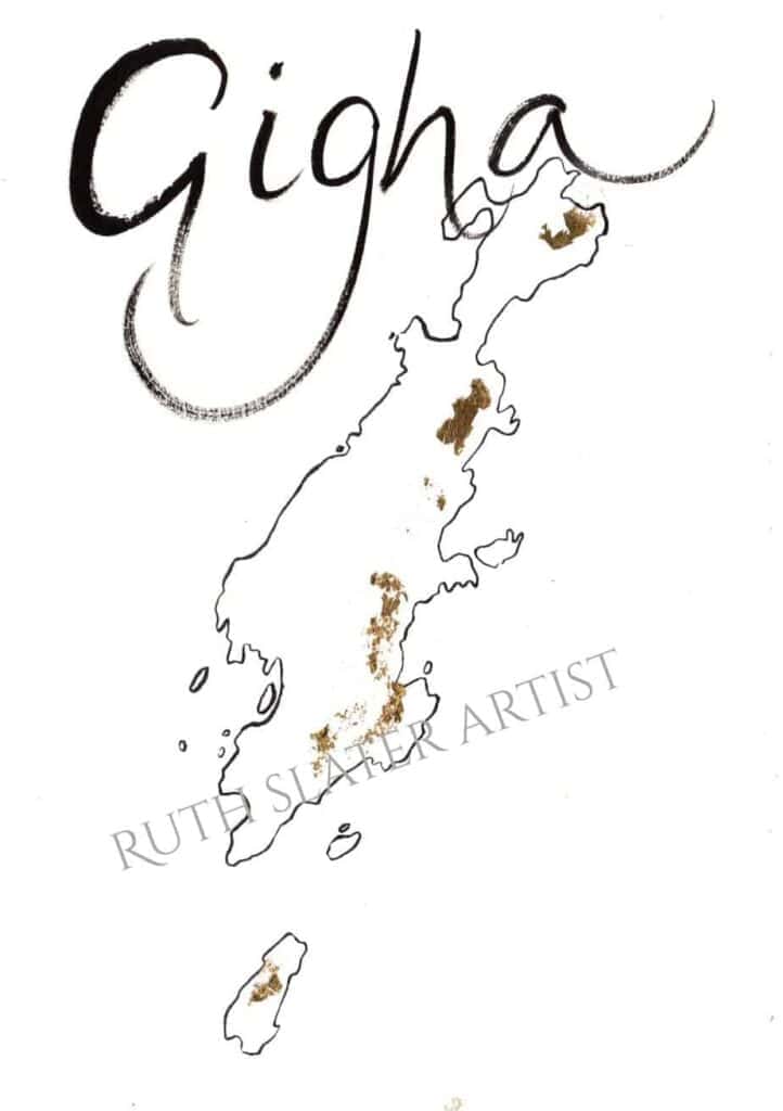 Isle of Gigha with Gold Leaf