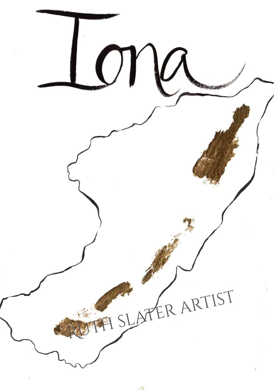 Isle of Iona with Gold Leaf
