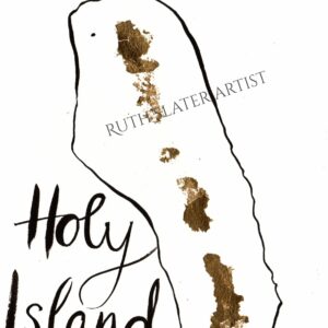 Holy Island with gold leaf