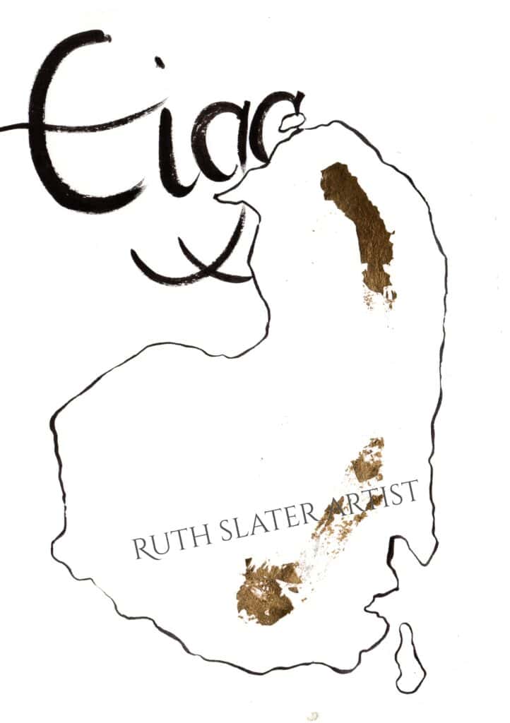 Isle of Eigg with Gold Leaf
