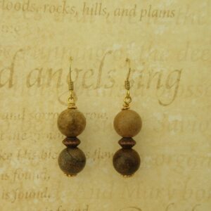 Jasper Earrings, Gold Plated - Image 1