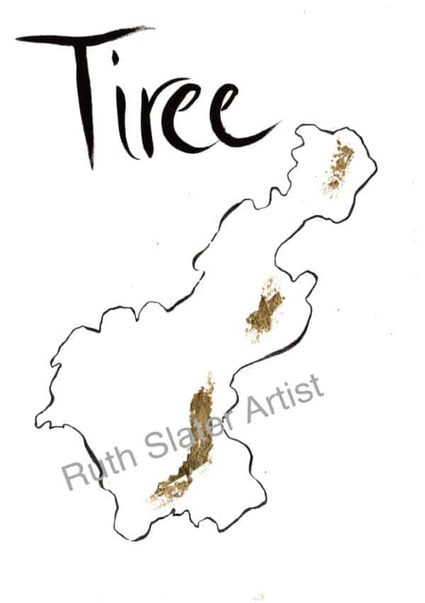 Isle of Tiree Original Map with Gold Leaf